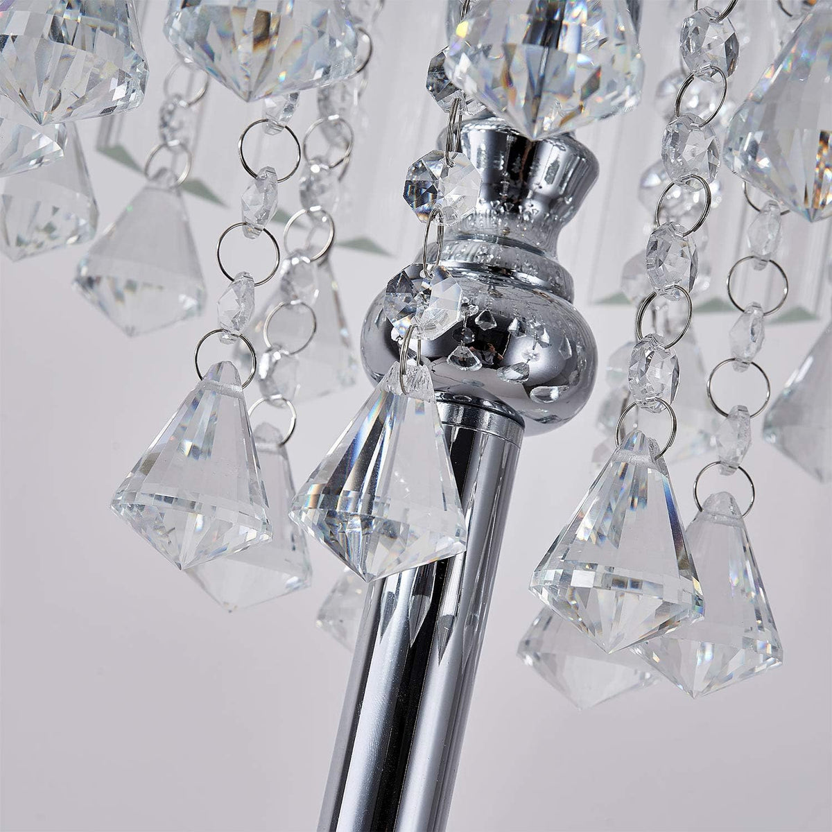 Crystal & Glass 3-Lights Chrome Finish Floor Lamp Q960085