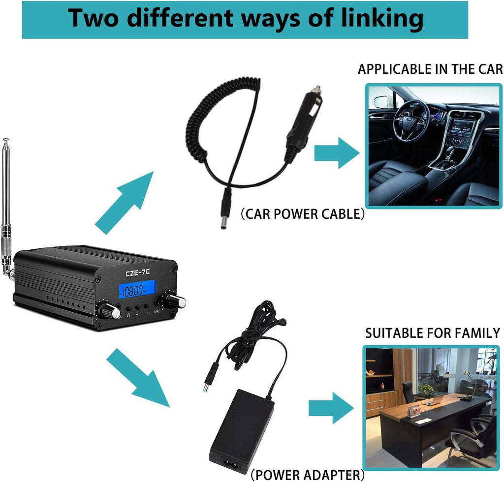 1W / 7W FM Transmitter with Mic Y65978