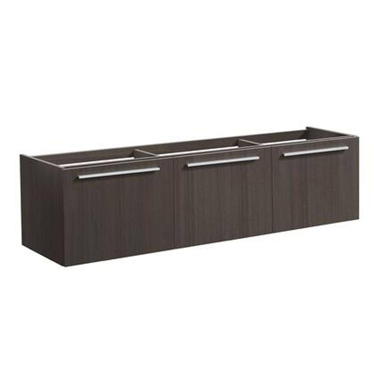 60 inch Gray Oak Wall Hung Single Sink Bathroom Cabinet O684378