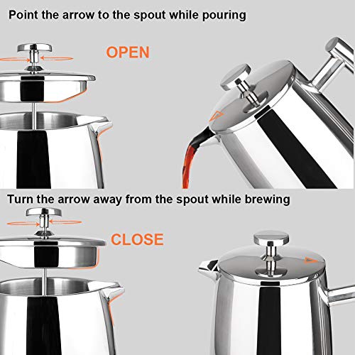 50-Ounce Stainless Steel French Press Coffee Maker A81683