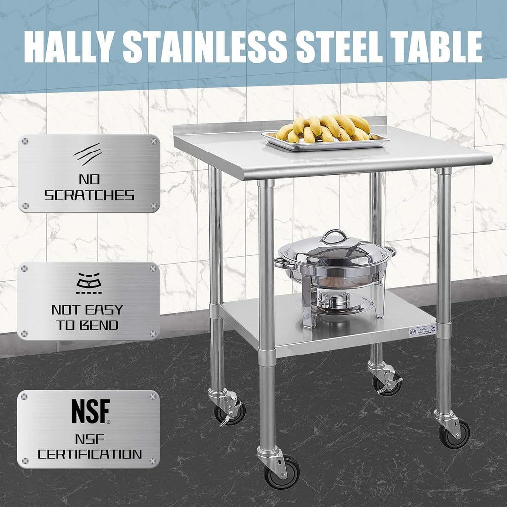 Stainless Steel Table 24 x 30 Inches with Caster Wheels U333364