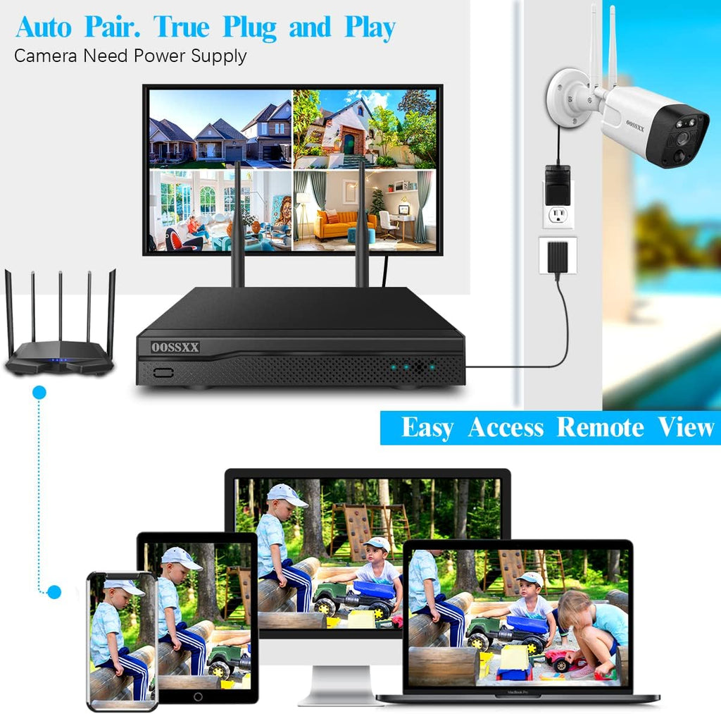 3K 5.0MP Wireless Security Camera System with 2TB Hard Drive M164
