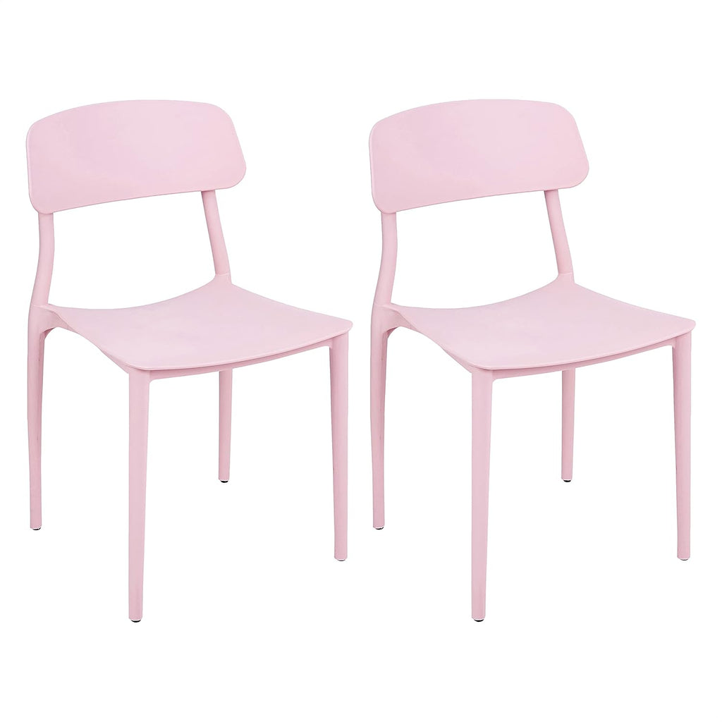 White PP Plastic Dining Chairs, Set of 2 I498198