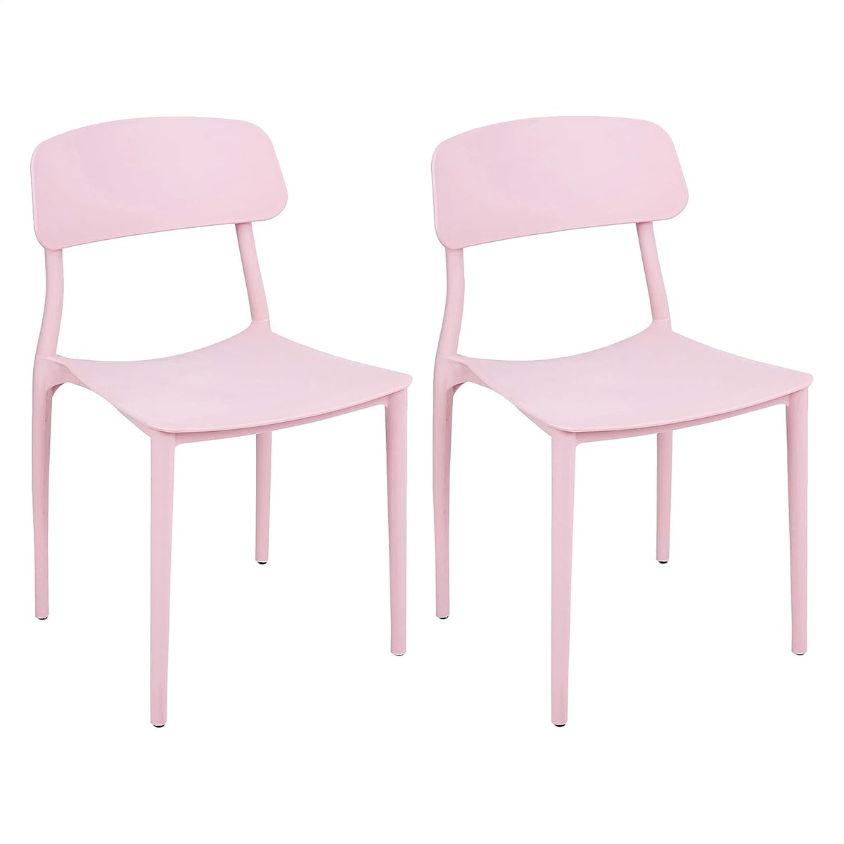 White PP Plastic Dining Chairs, Set of 2 I498198