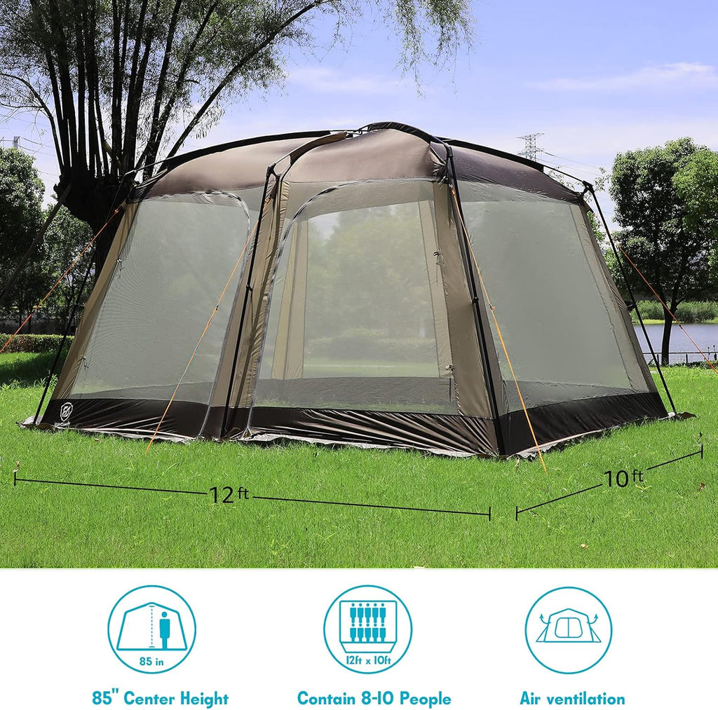 12' x 10' Screen House Tent 8-10 Person Sun Shelter I2762
