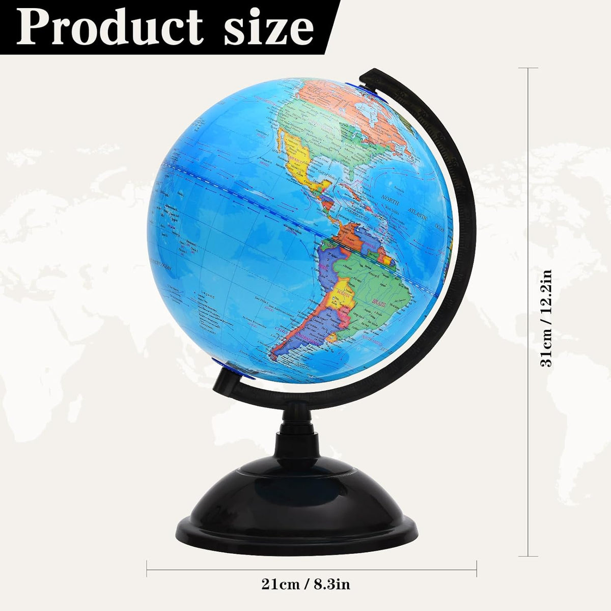 8 inch Spinning Globe with Stand F578254