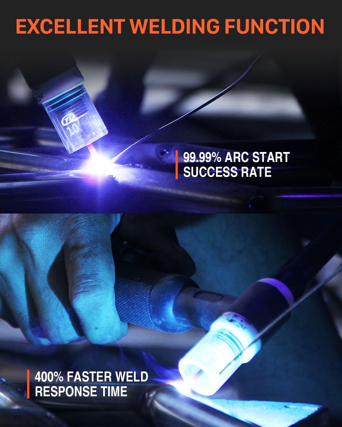 200Amp AC/DC Aluminum TIG Welder with Pulse 4 in 1 Multiprocess Welding Machine Dual Voltage 110V/220V IGBT Inverter HF TIG/Stick/Arc/Spot Welder A5166