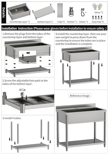Stainless Steel Freestanding Utility Sink with Pull-out Faucet W98277