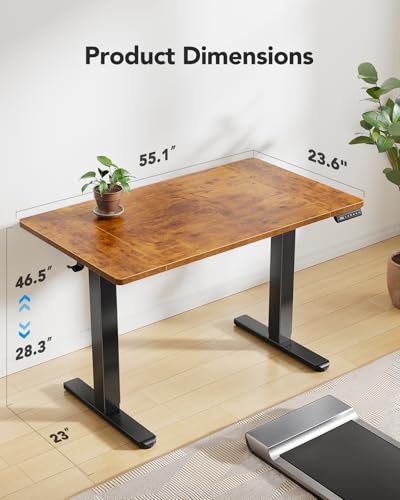 71 x 35 inch Electric Standing Desk with Thick T-Shaped Frame X353