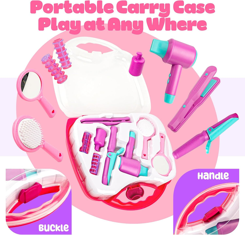 Kids Hair Salon Toys with Carrying Case L9347
