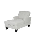 Beige Corduroy Chaise Lounge with Storage S879