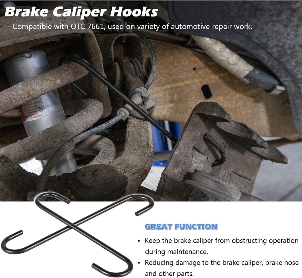 Universal Wheel Hub Removal Tool & Lower Control Arm Prying Tool & Black Brake Caliper Hangers J72373