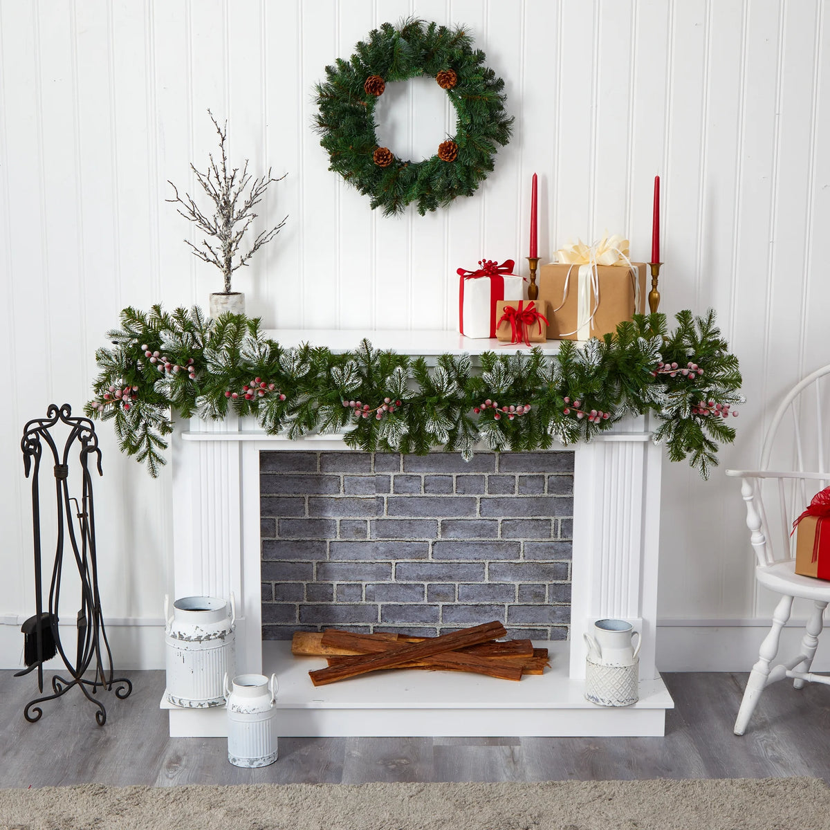 6' Prelit LED Artificial Christmas Garland Y2879