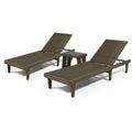 Gray 3-Pc Acacia Wood Chaise Lounge Set Z974037