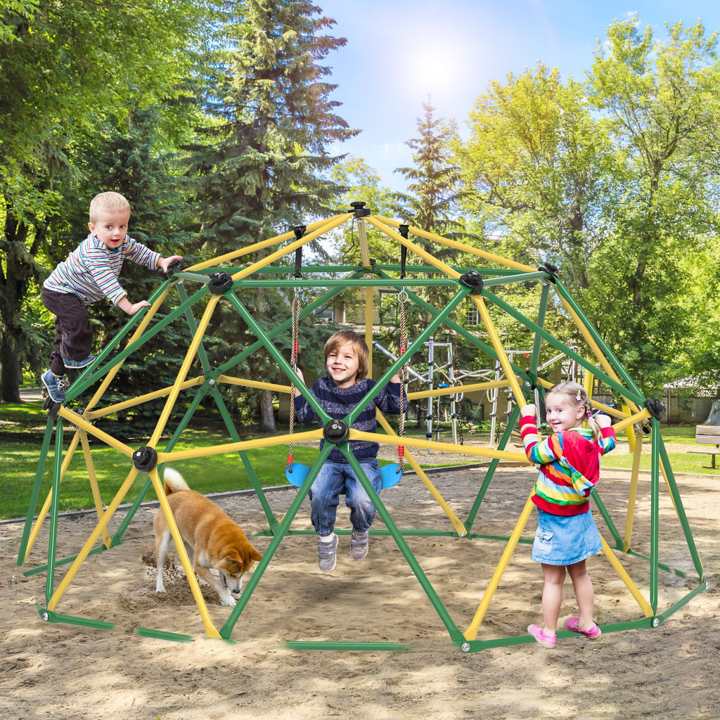 Yellow+Green 10FT Climbing Dome with Hammock B980102