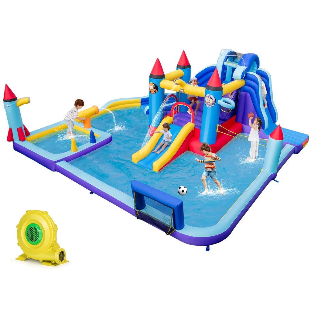 Inflatable Water Slide Park with 2 Slides Splash Pool V14568