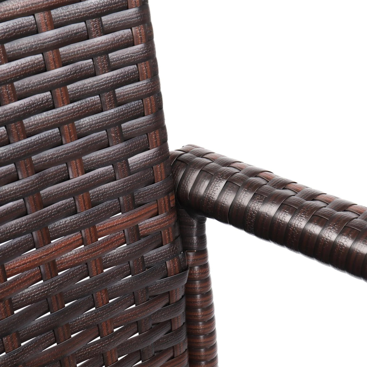 Brown Gradient Wicker Rattan Bar Stools with Footrest T780