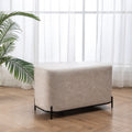 Tan Solid Faux Leather Decorative Bench J665130