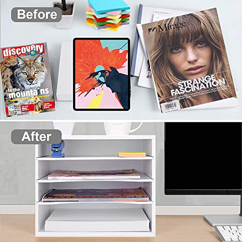 Wood Desktop File Organizer with Adjustable Shelves M903