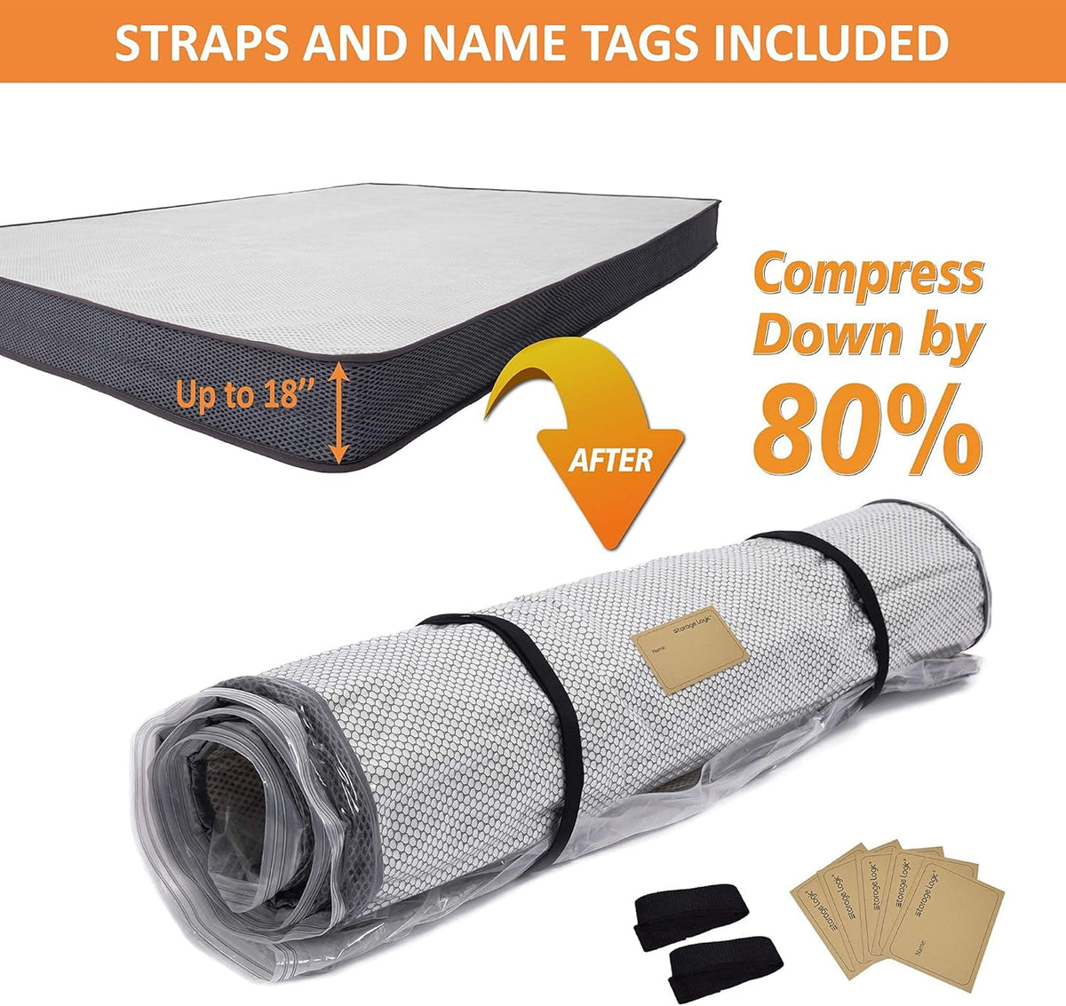 Mattress Vacuum Sealable Bag with Straps W445265