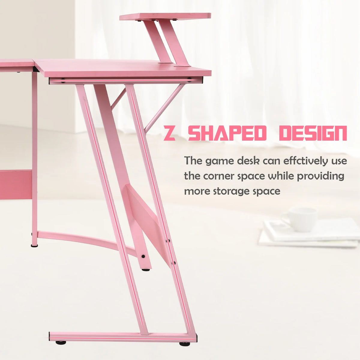 Pink 51 Inch L Shaped Corner Desk C130139