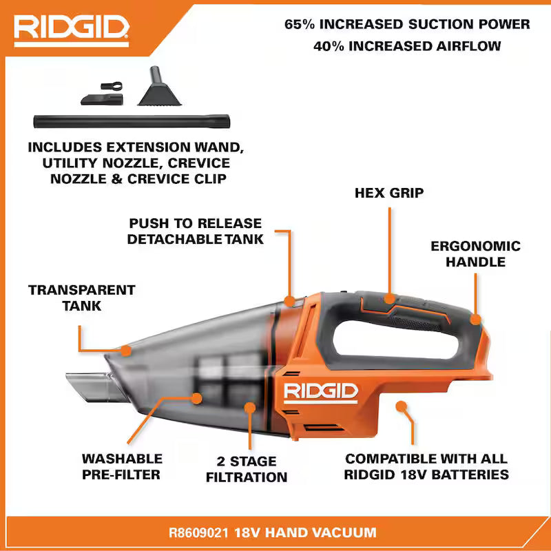 18V Cordless Hand Vacuum Kit with Battery and Charger C562