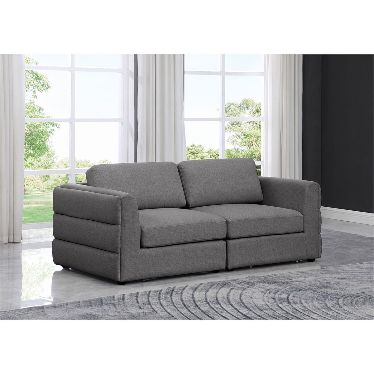 Grey Linen Modular Sofa J521