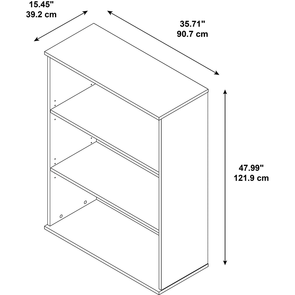 Mocha Cherry 3 Shelf Bookcase H72407