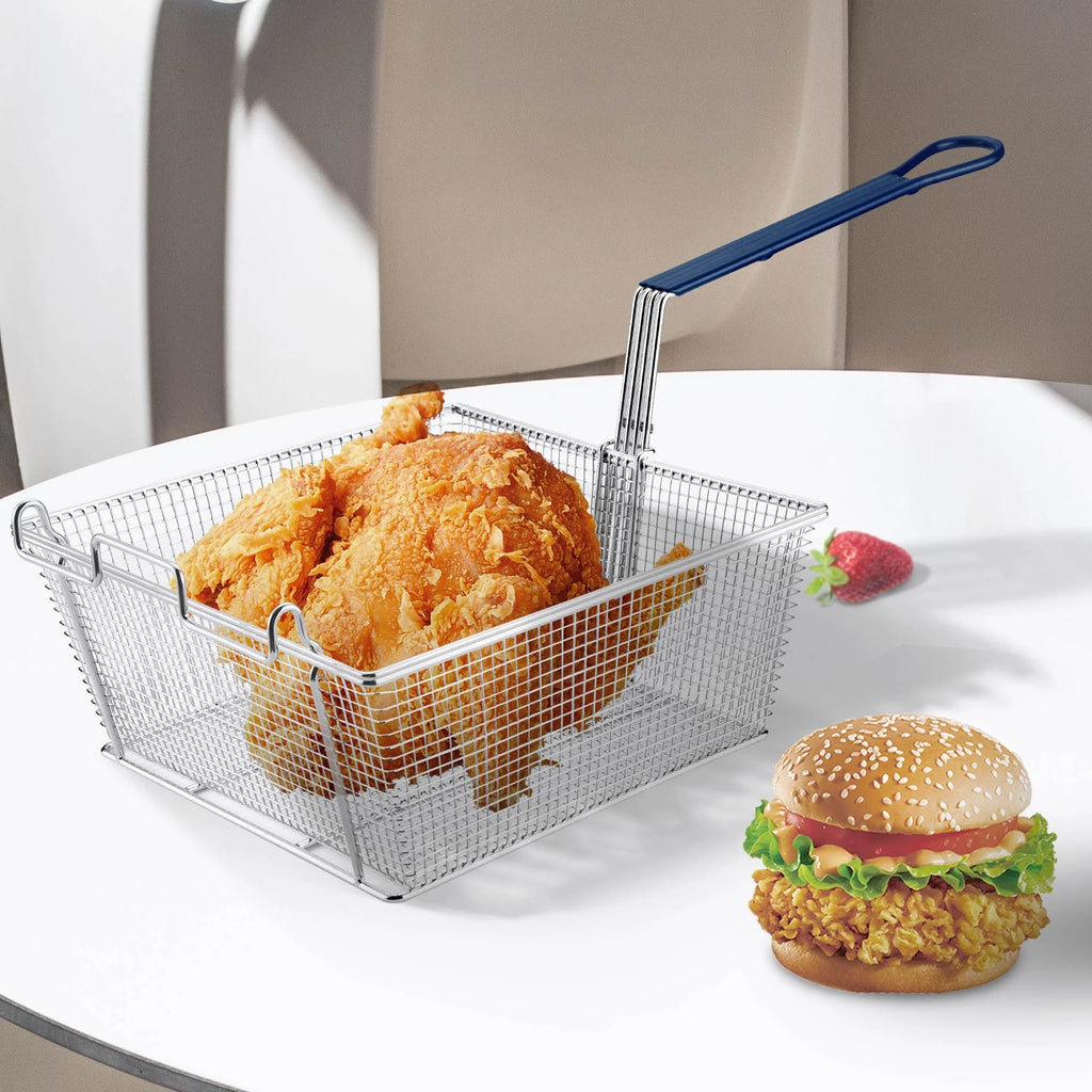Commercial Deep Fryer Basket 8.8 Lbs Large Capacity with Non-slip Handle T965