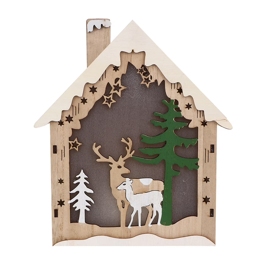 Wooden Mini House Kit with Deer A4591