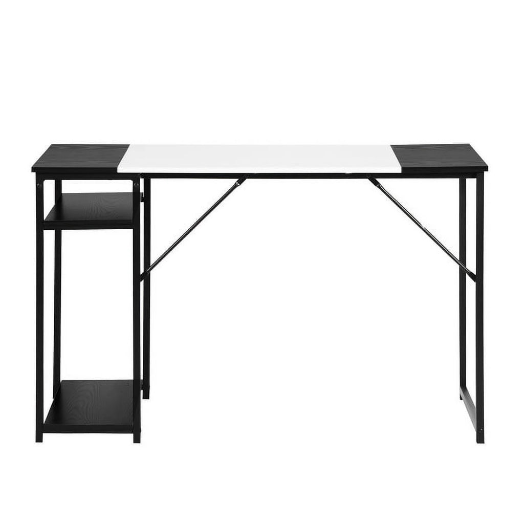 47.2" L Writing Computer Desk with 2 Storage Shelves White & Black U55402