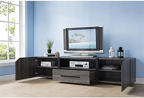 Rustic Wood 81.5-Inch TV Stand in Distressed Gray L795