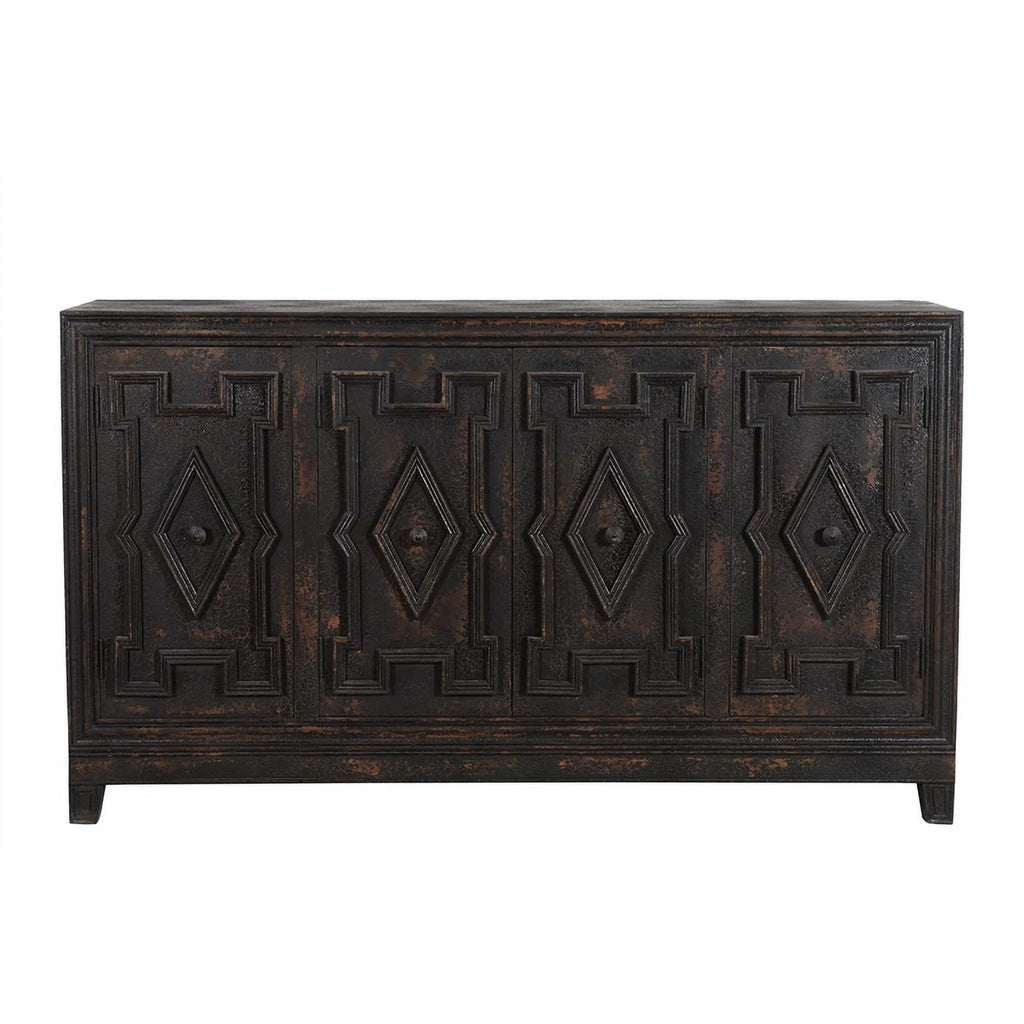 Black 4-door Solid Wood Sideboard I63183