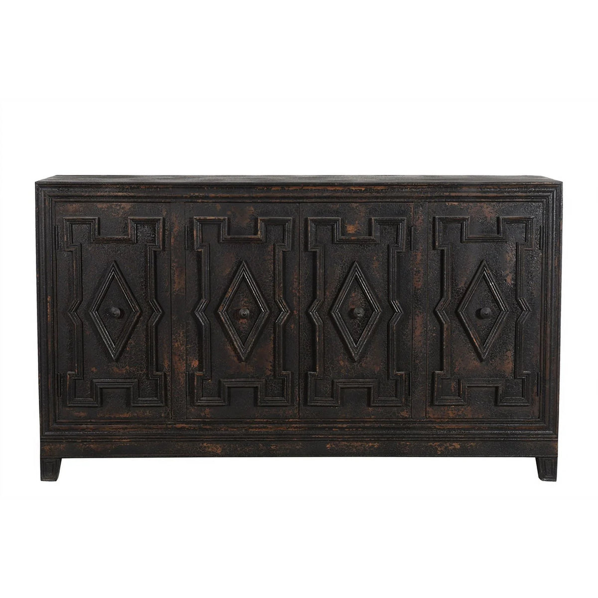 Black 4-door Solid Wood Sideboard I63183
