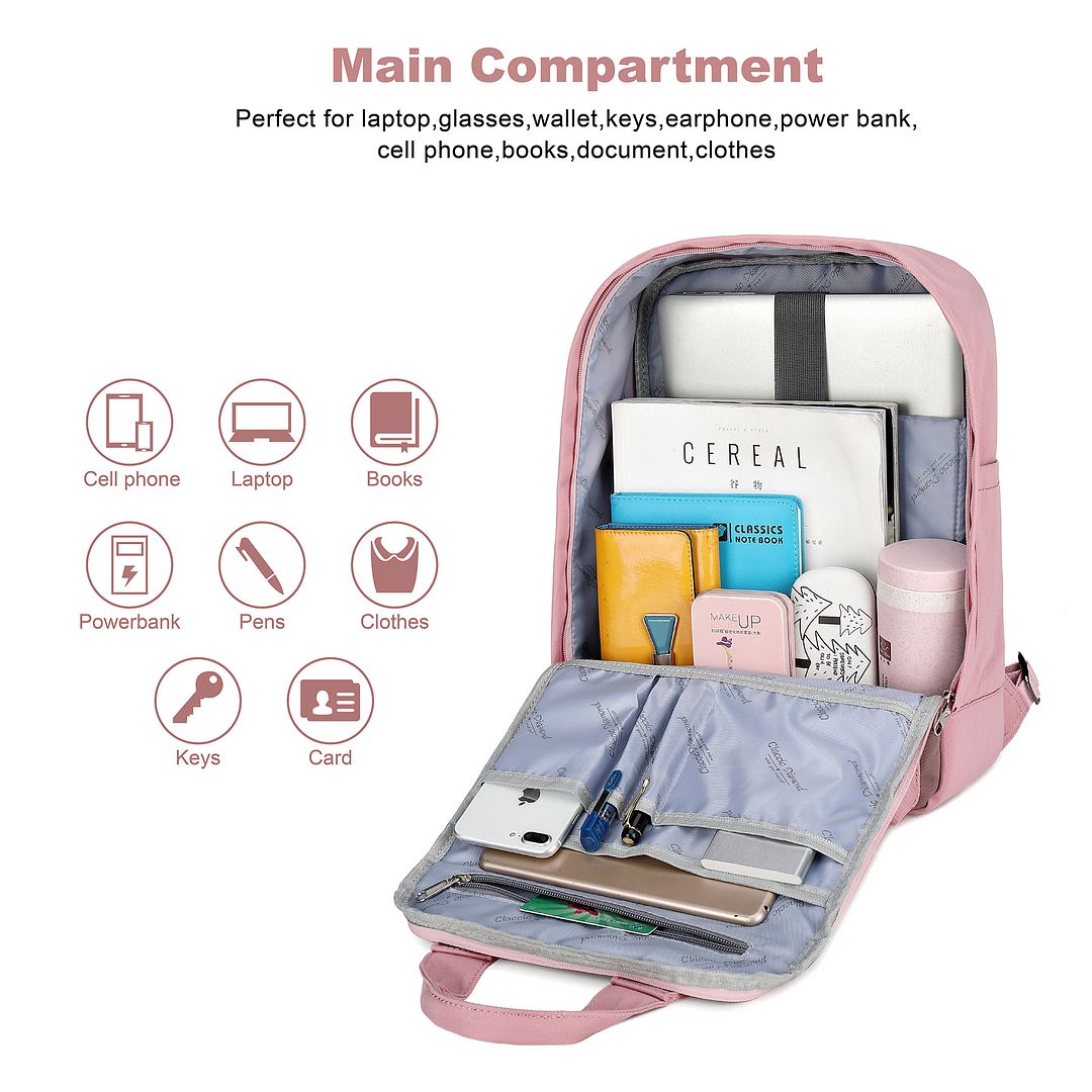 Pink Anti Theft Laptop Backpack K2750
