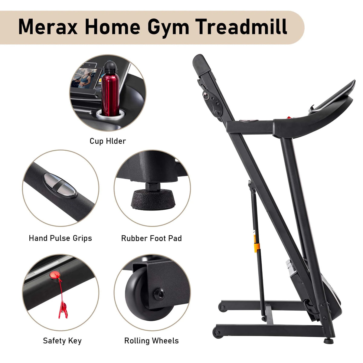 2.5HP Folding Treadmill with Incline L616