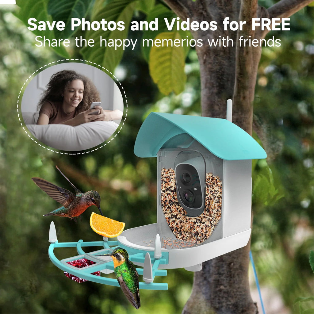 Solar-Powered WiFi 1080P Camera Bird Feeder Z43598