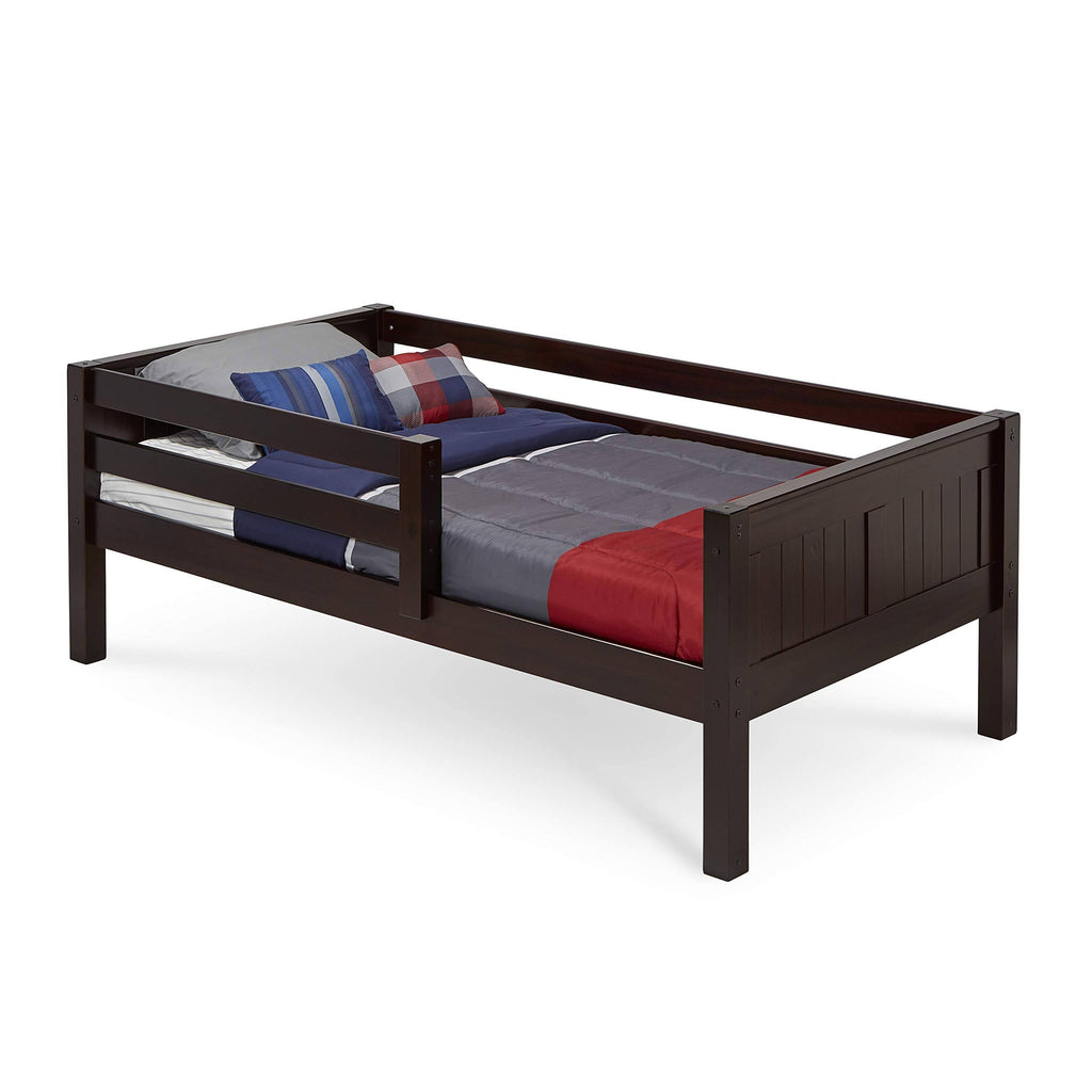Twin Size Day Bed with Front Guard Rail and Panel Headboard C195417