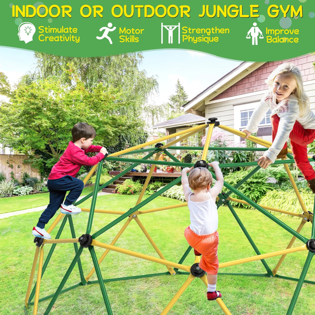 Yellow+Green 10FT Climbing Dome with Hammock B980102