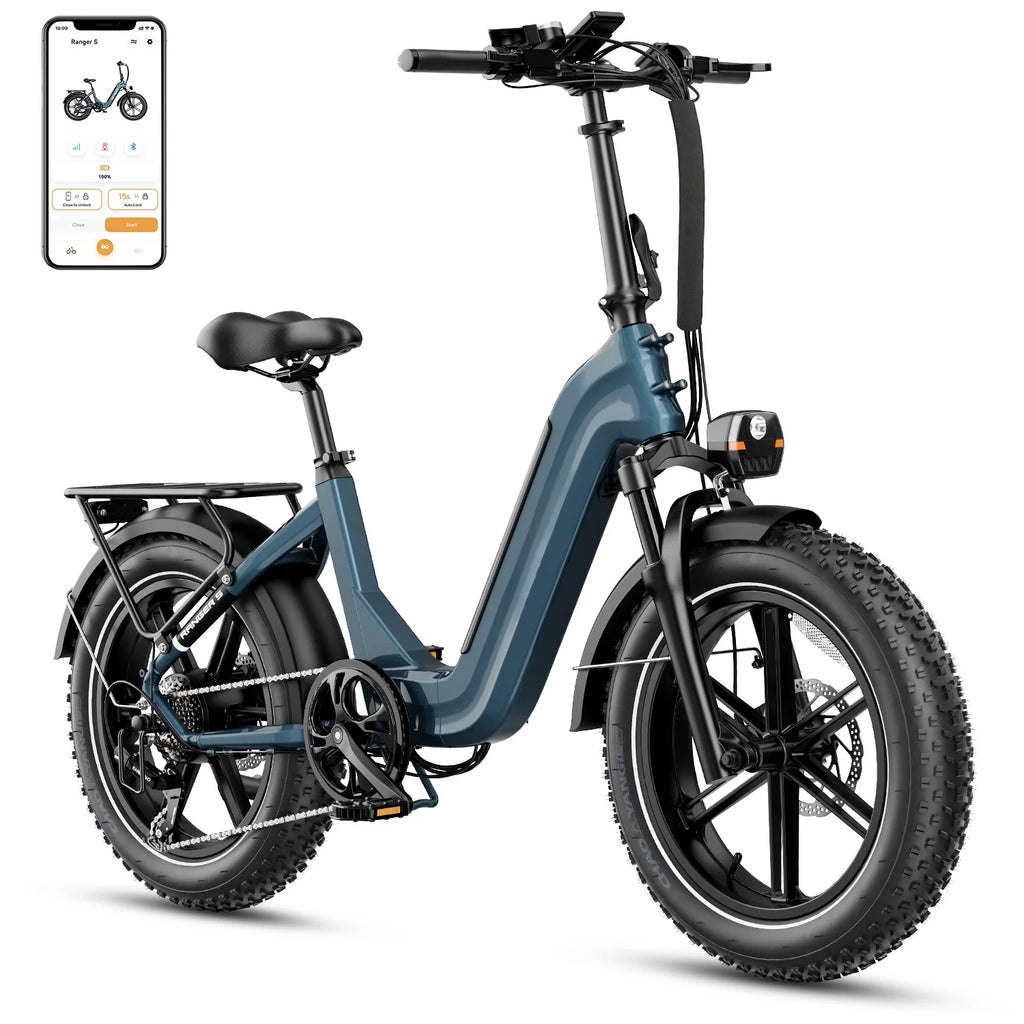 Folding Electric Bike with 48V 14.4AH Removable Battery, 20 x 4.0 Fat Tire Step-thru R62544