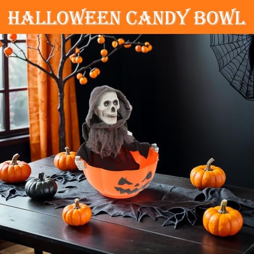 Animated Skeleton Candy Bowl with Light up Eyes and Sound F459147