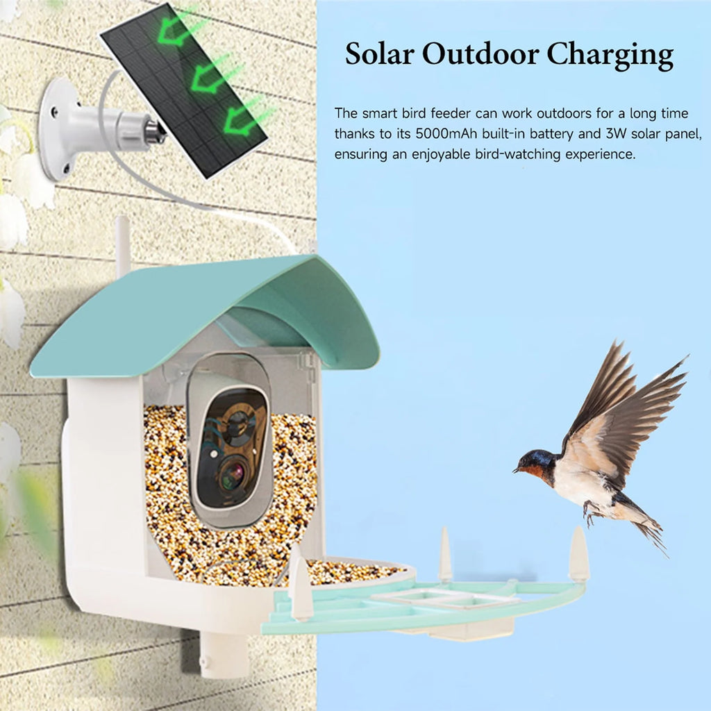 Solar-Powered WiFi 1080P Camera Bird Feeder Z43598