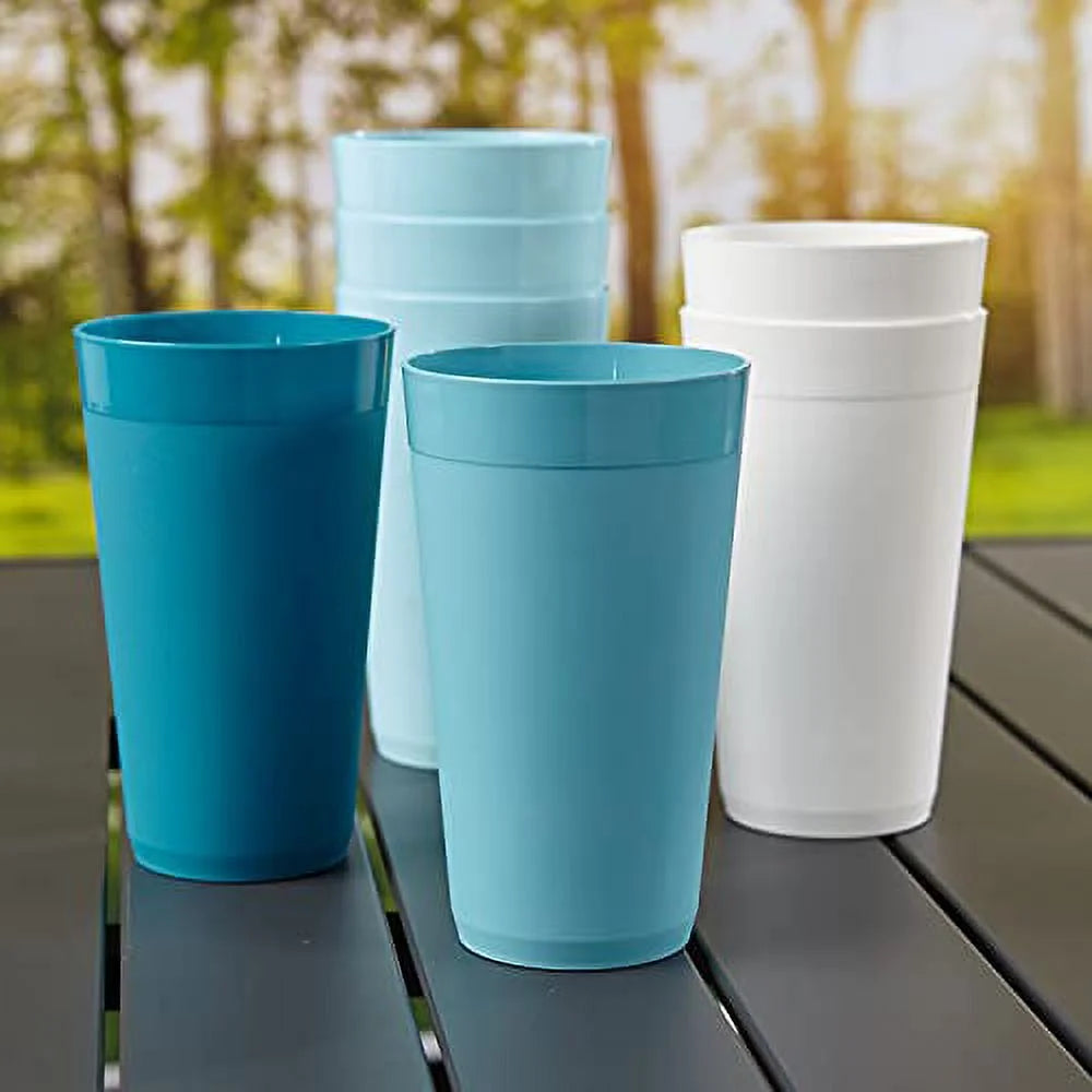 20-ounce Unbreakable Plastic Tumblers Set of 12 Y426