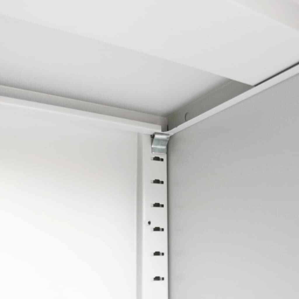 Gray Metal Office Cabinet with Sliding Doors S817