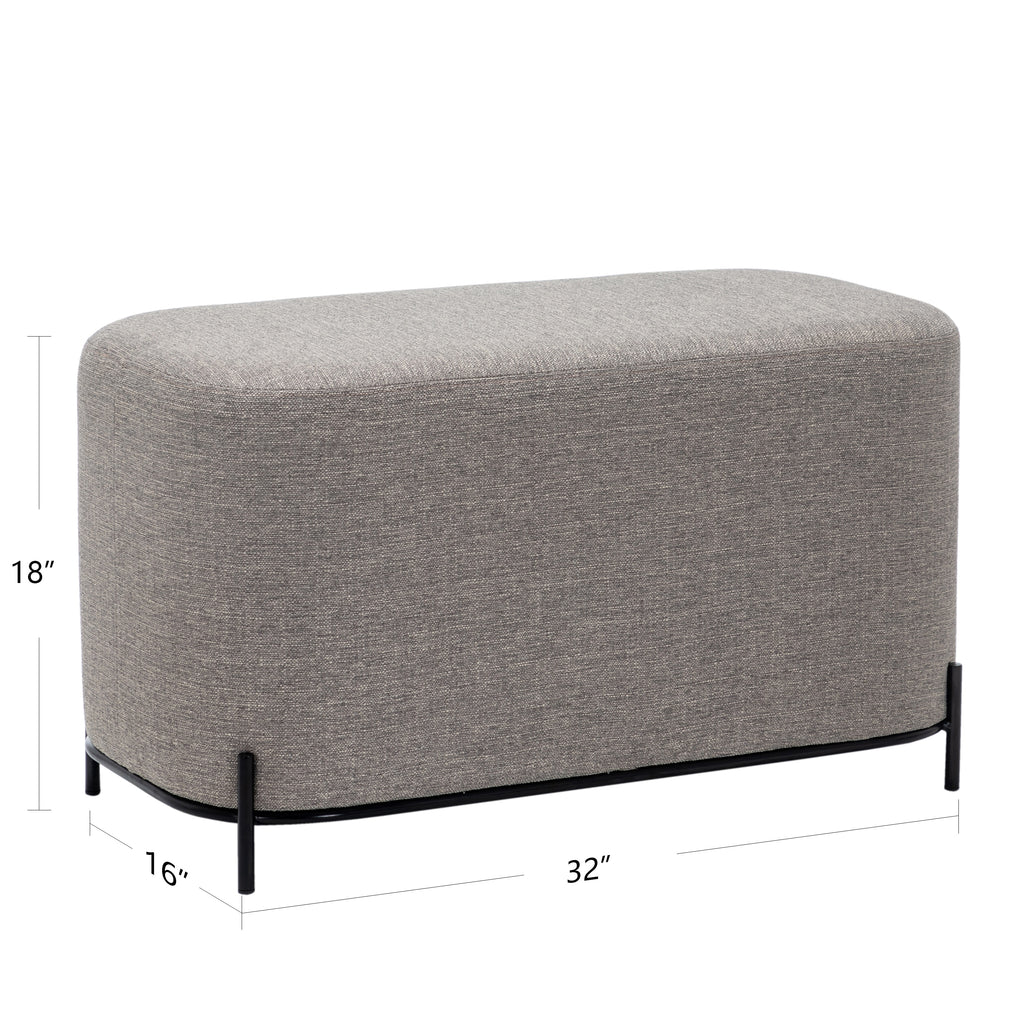 Tan Solid Faux Leather Decorative Bench J665130