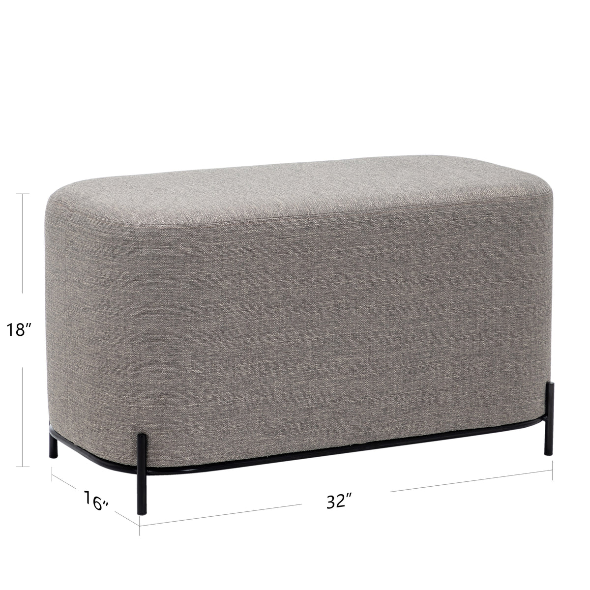Tan Solid Faux Leather Decorative Bench J665130