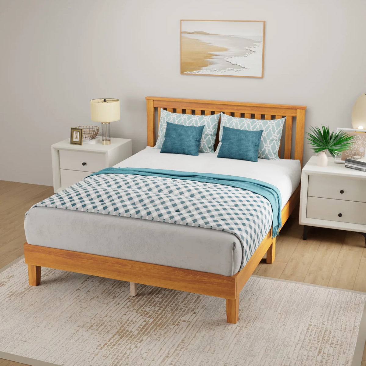 Queen Size Bed Frame with Headboard Q5665