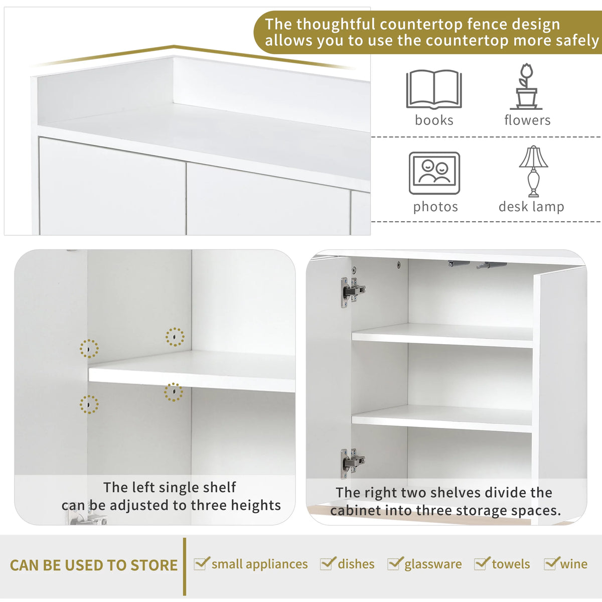 Modern White Sideboard Buffet Cabinet M729492