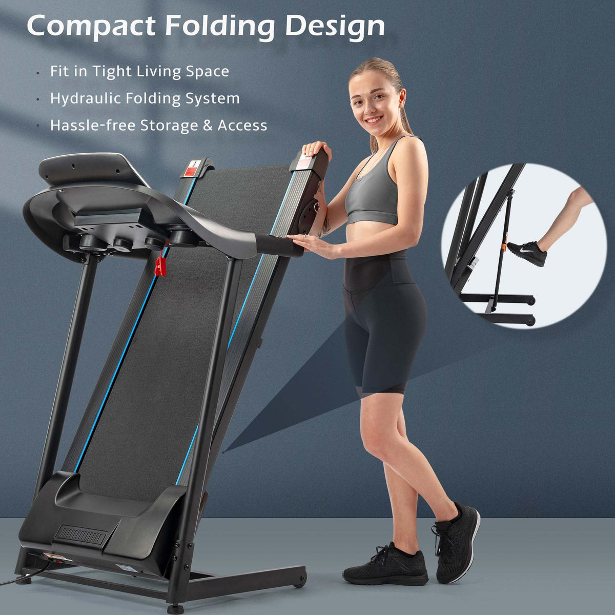 2.5HP Folding Treadmill with Incline L616