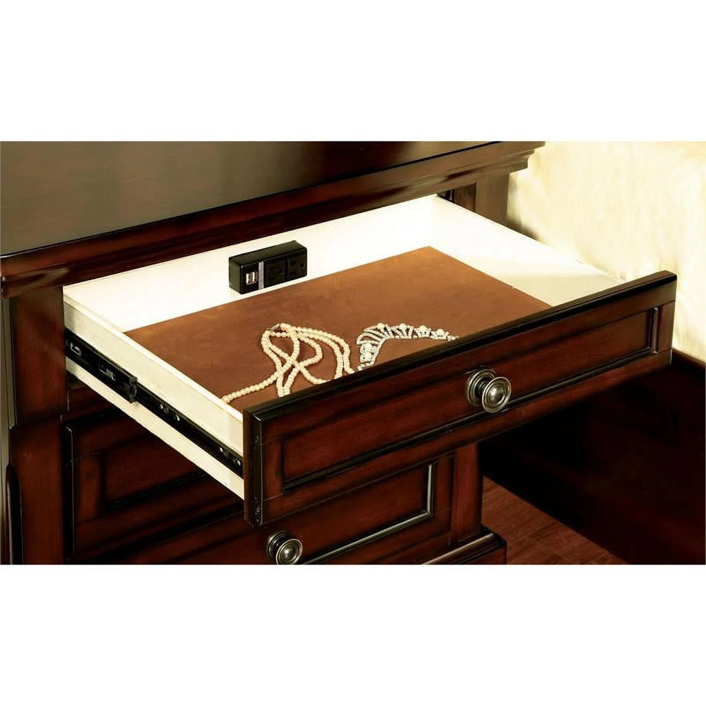 Dark Cherry Solid Wood Bedroom Set A180501